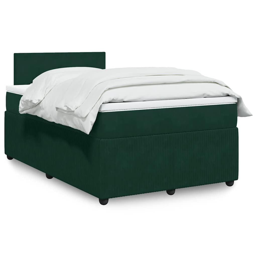 Boxspring met matras fluweel donkergroen 120x190 cm is nu te koop bij PeponiXL, paradijselijk wonen!