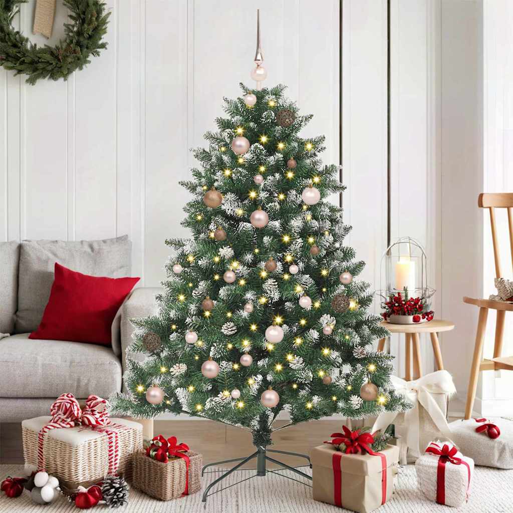 Kunstkerstboom met 150 LED Groen 150 cm PVC en Plastic en Staal is nu te koop bij PeponiXL, paradijselijk wonen!