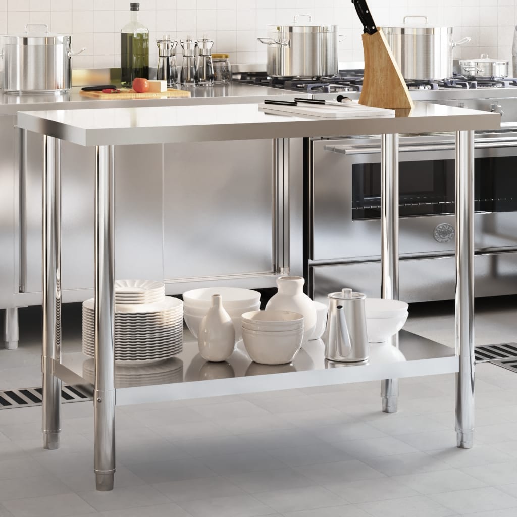 Keukenwerktafel 110x55x85 cm roestvrij staal is nu te koop bij PeponiXL, paradijselijk wonen!