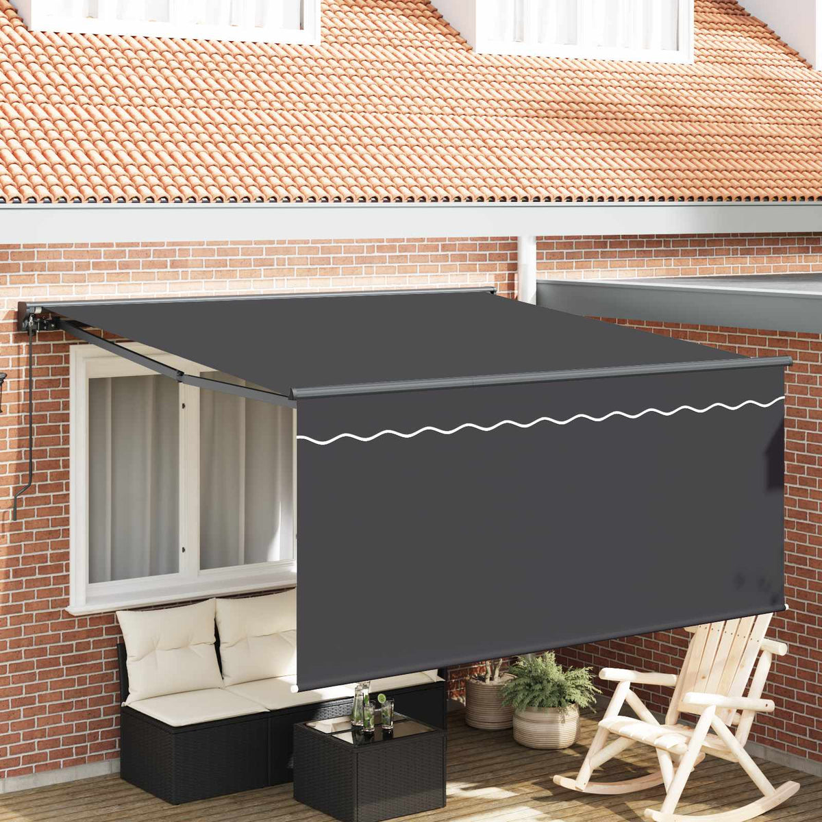 Inklapbaar Zonnescherm Antraciet 350 x 250 cm is nu te koop bij PeponiXL, paradijselijk wonen!
