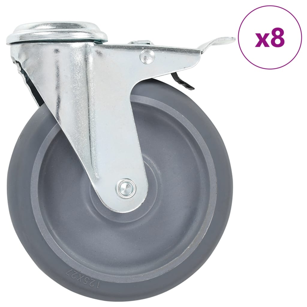 8 st Zwenkwielen met boutgaten 125 mm is nu te koop bij PeponiXL, paradijselijk wonen!