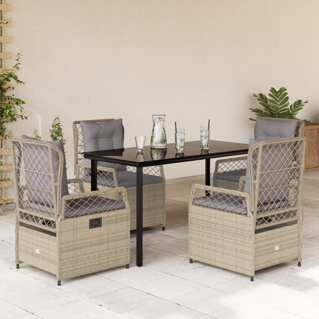 5-delige Tuinset met kussens poly rattan beige is nu te koop bij PeponiXL, paradijselijk wonen!