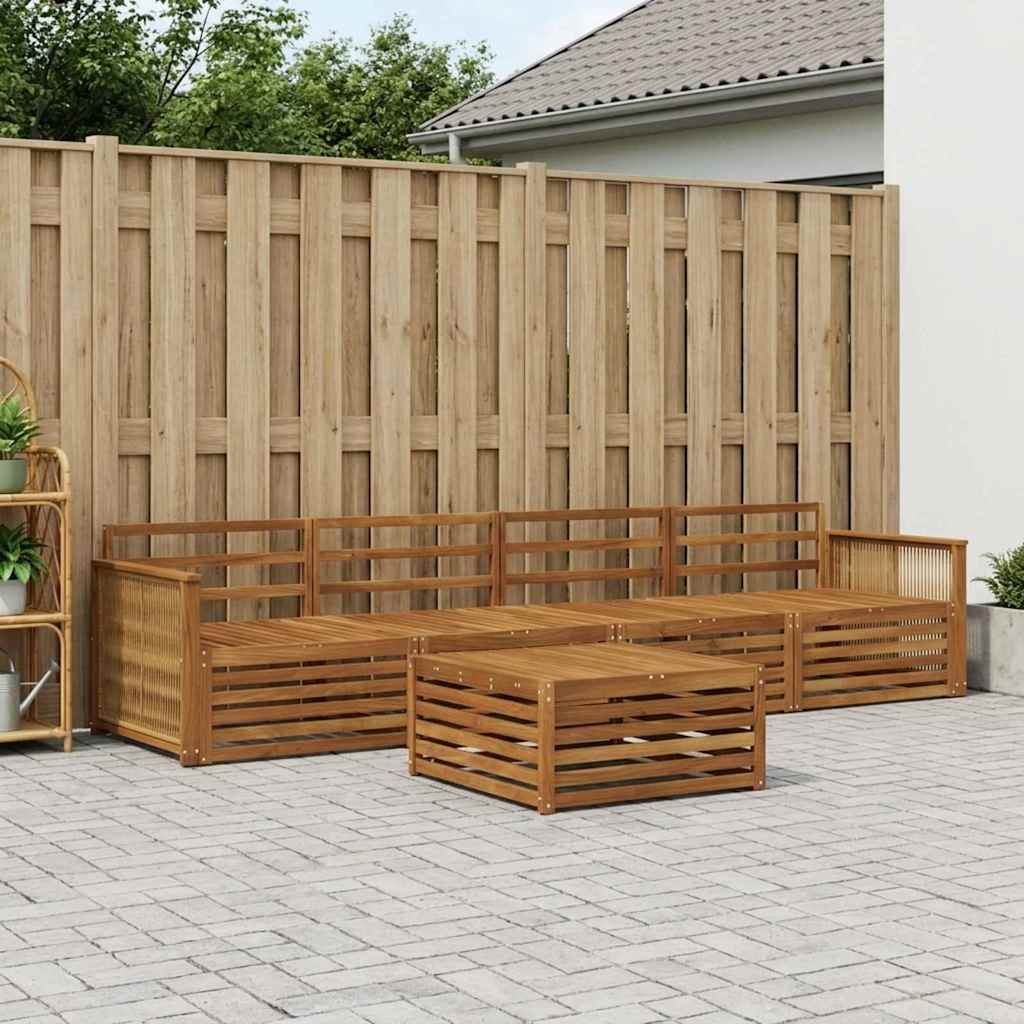 Buiten bankenset 5 pcs Naturel Massief Acaciahout is nu te koop bij PeponiXL, paradijselijk wonen!