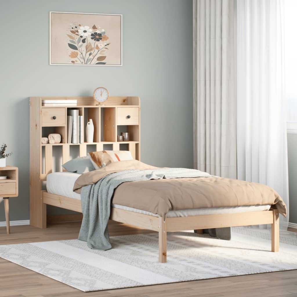 Bed met boekenkast zonder matras massief grenenhout 75x190 cm is nu te koop bij PeponiXL, paradijselijk wonen!