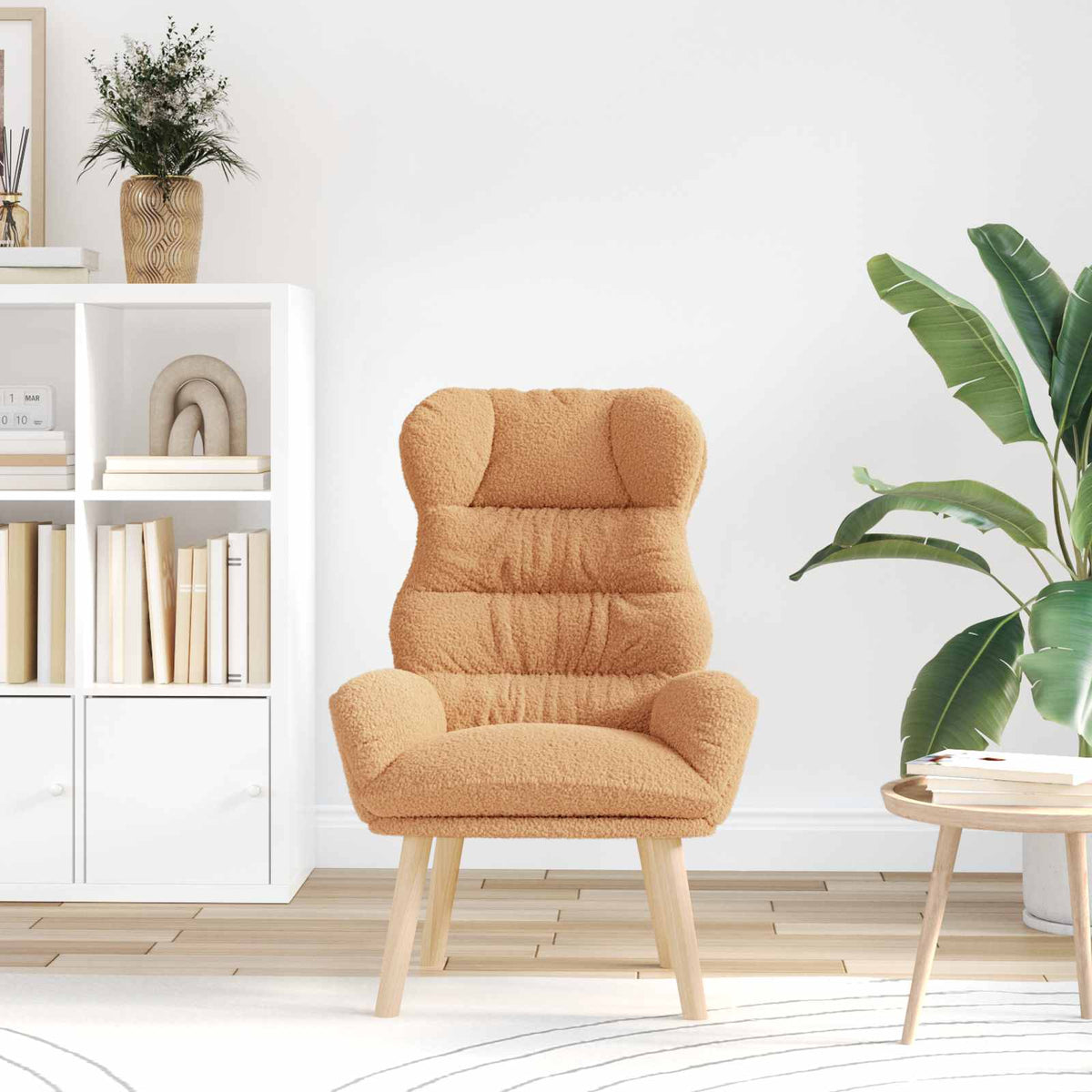 Fauteuil Beige 69 x 74 x 93 cm Sherpa Stof is nu te koop bij PeponiXL, paradijselijk wonen!
