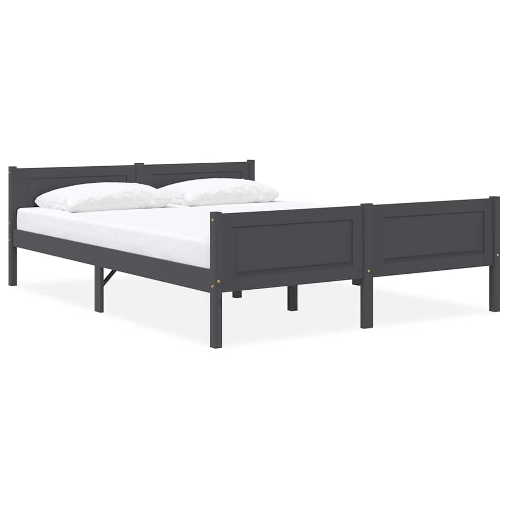 Bedframe massief grenenhout grijs 160x200 cm is nu te koop bij PeponiXL, paradijselijk wonen!