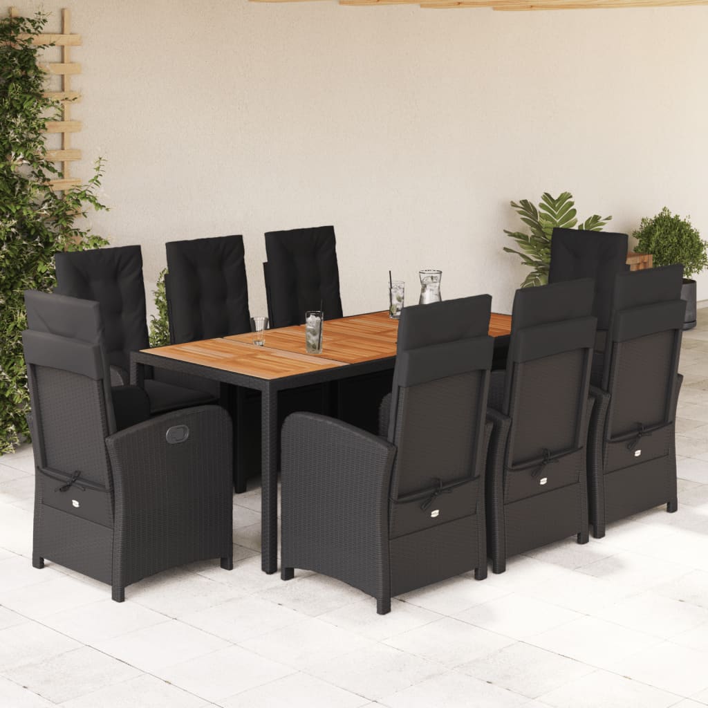 9-delige Tuinset poly rattan zwart is nu te koop bij PeponiXL, paradijselijk wonen!