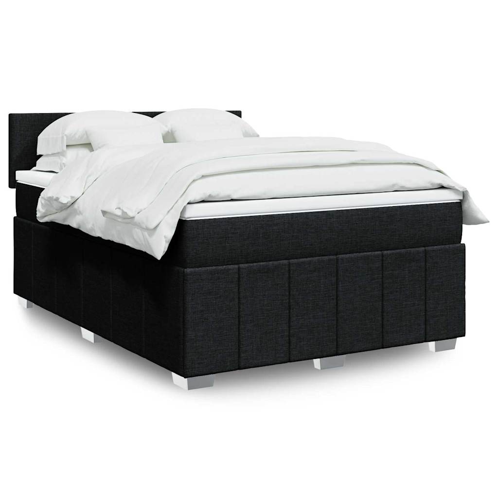Boxspring met matras stof zwart 140x200 cm is nu te koop bij PeponiXL, paradijselijk wonen!