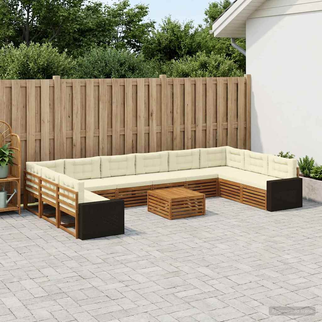 Sofa-Sets met kussen 11 pcs Massief Acaciahout is nu te koop bij PeponiXL, paradijselijk wonen!