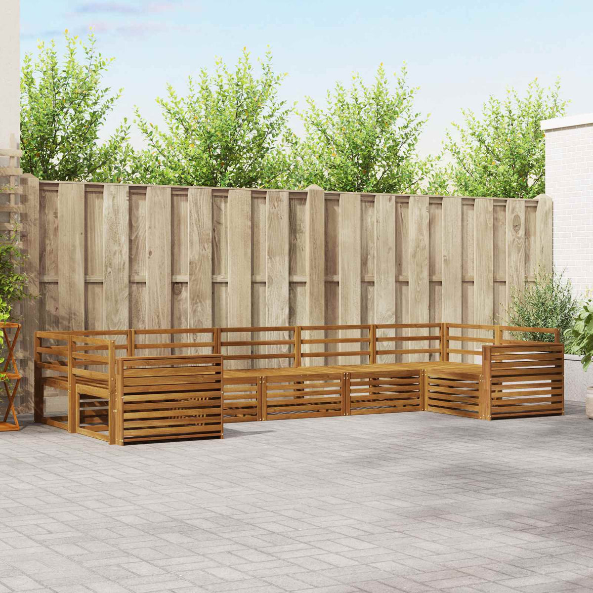 Buiten bankenset 7 pcs Naturel is nu te koop bij PeponiXL, paradijselijk wonen!