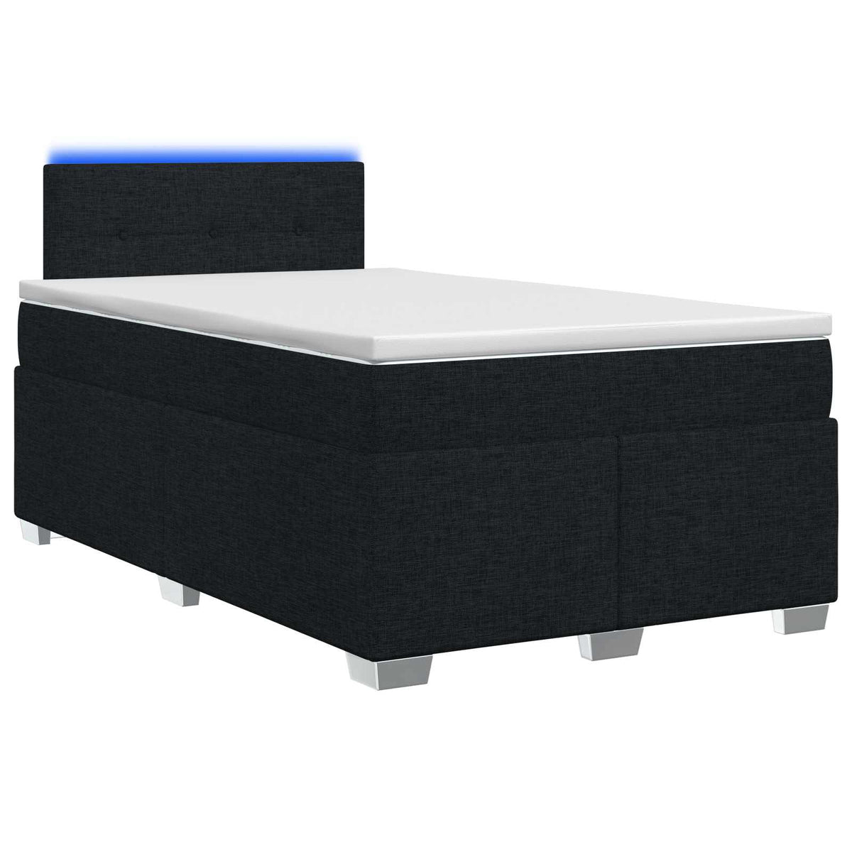 Boxspring Bed met Matras en LED Zwart 120 x 190 cm Stof is nu te koop bij PeponiXL, paradijselijk wonen!