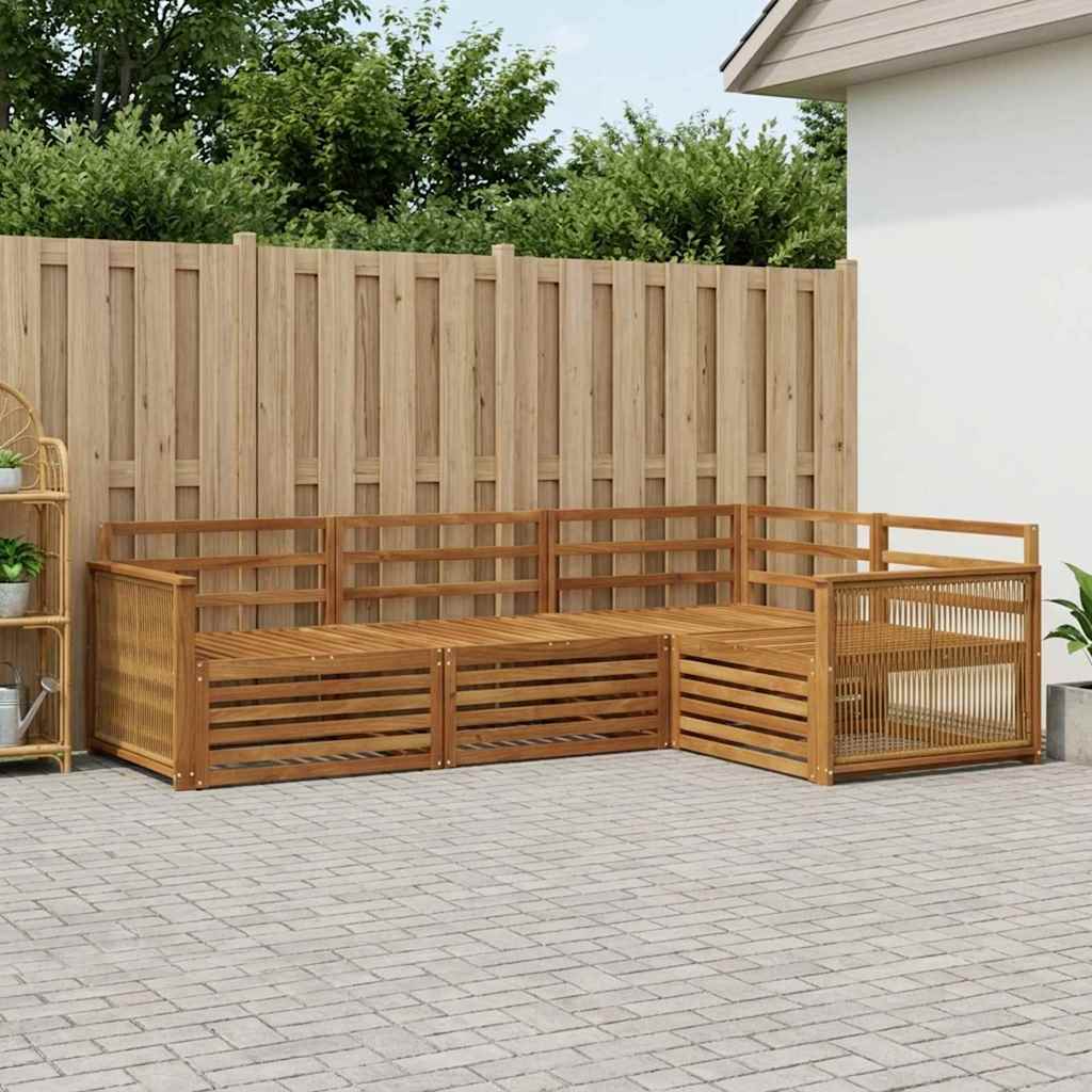 Buiten bankenset 4 pcs Naturel Massief Acaciahout is nu te koop bij PeponiXL, paradijselijk wonen!
