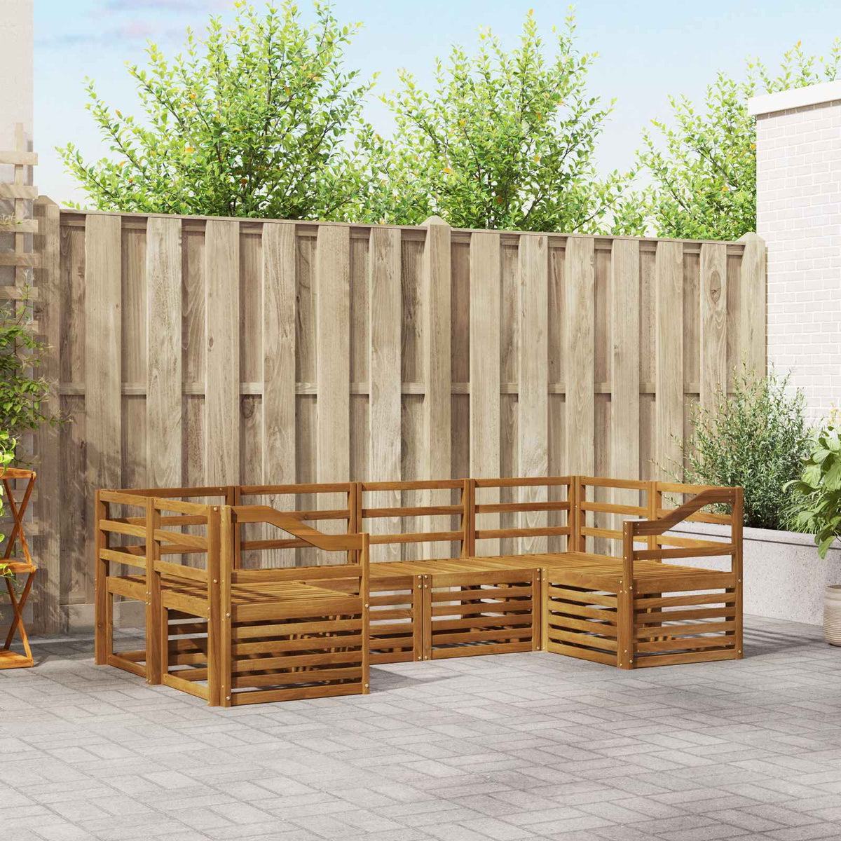 Hoekbank Set 6 pcs Naturel is nu te koop bij PeponiXL, paradijselijk wonen!