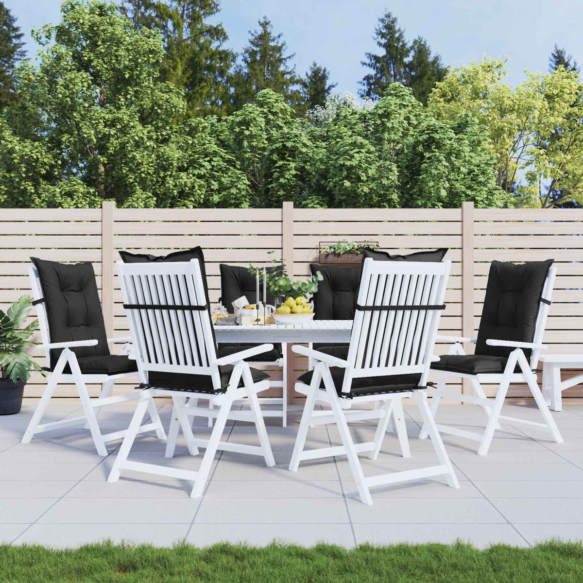 Hooge Rug Stoelkussens Set 6 pcs Melange Zwart 120 x 50 x 7 cm is nu te koop bij PeponiXL, paradijselijk wonen!
