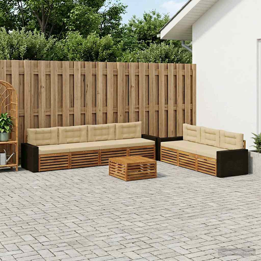 Buiten bankenset 8 pcs Natuurlijk en Beige 79 x 79 x 37 cm is nu te koop bij PeponiXL, paradijselijk wonen!