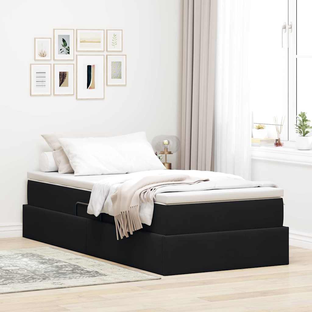 Opbergbed met matras met matras Zwart 100 x 200 cm Fluweel is nu te koop bij PeponiXL, paradijselijk wonen!
