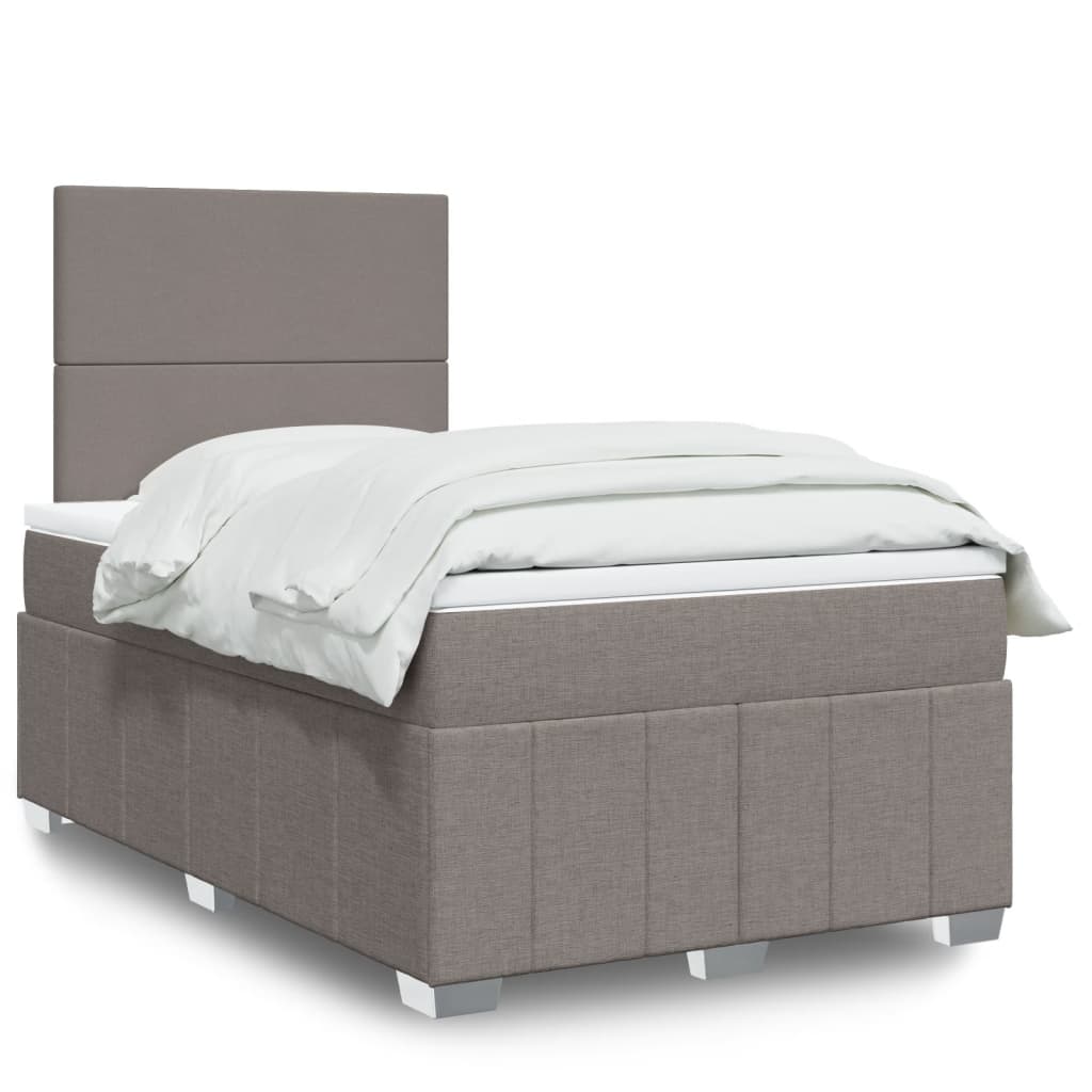 Boxspring met matras stof taupe 120x200 cm is nu te koop bij PeponiXL, paradijselijk wonen!