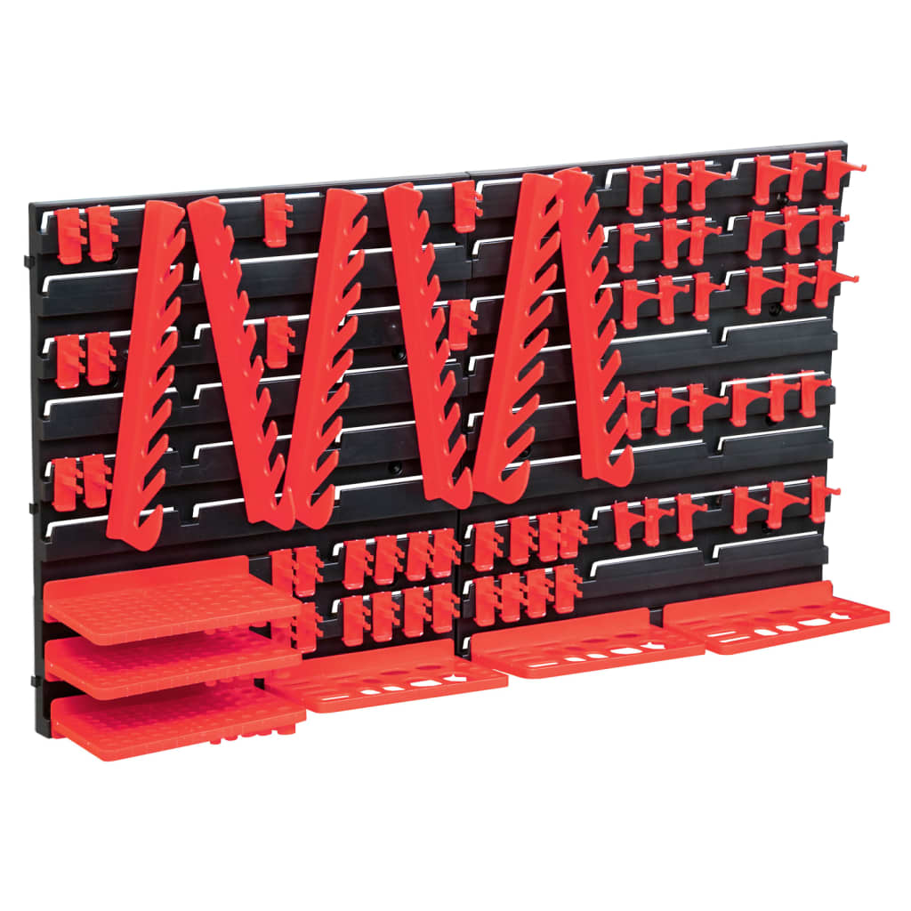 71-delige Opslagset met wandpanelen rood en zwart is nu te koop bij PeponiXL, paradijselijk wonen!