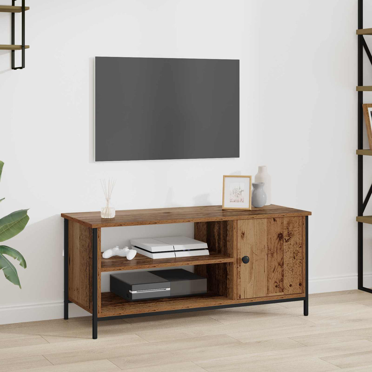 TV-kast Oud Hout 100 x 40 x 45 cm Bewerkt hout is nu te koop bij PeponiXL, paradijselijk wonen!