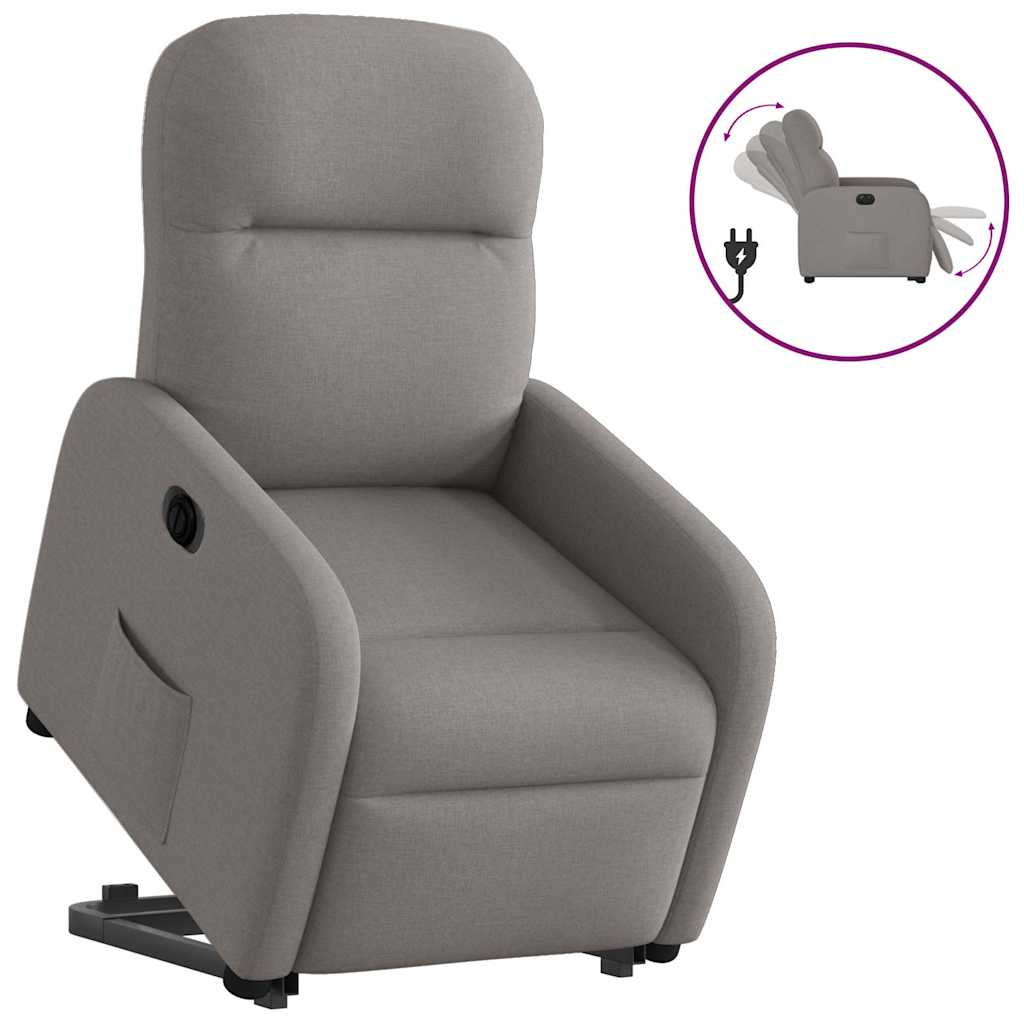 Sta-op-stoel elektrisch verstelbaar stof taupe is nu te koop bij PeponiXL, paradijselijk wonen!