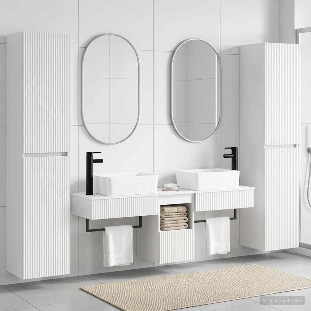 Badkamermeubelset 5 st Hoogglans Wit 33 x 34,5 x 160 cm is nu te koop bij PeponiXL, paradijselijk wonen!