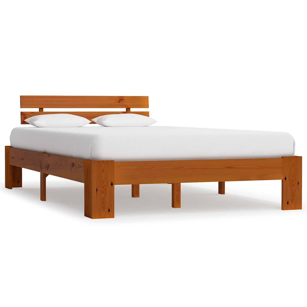 Bedframe massief grenenhout honingbruin 120x200 cm is nu te koop bij PeponiXL, paradijselijk wonen!