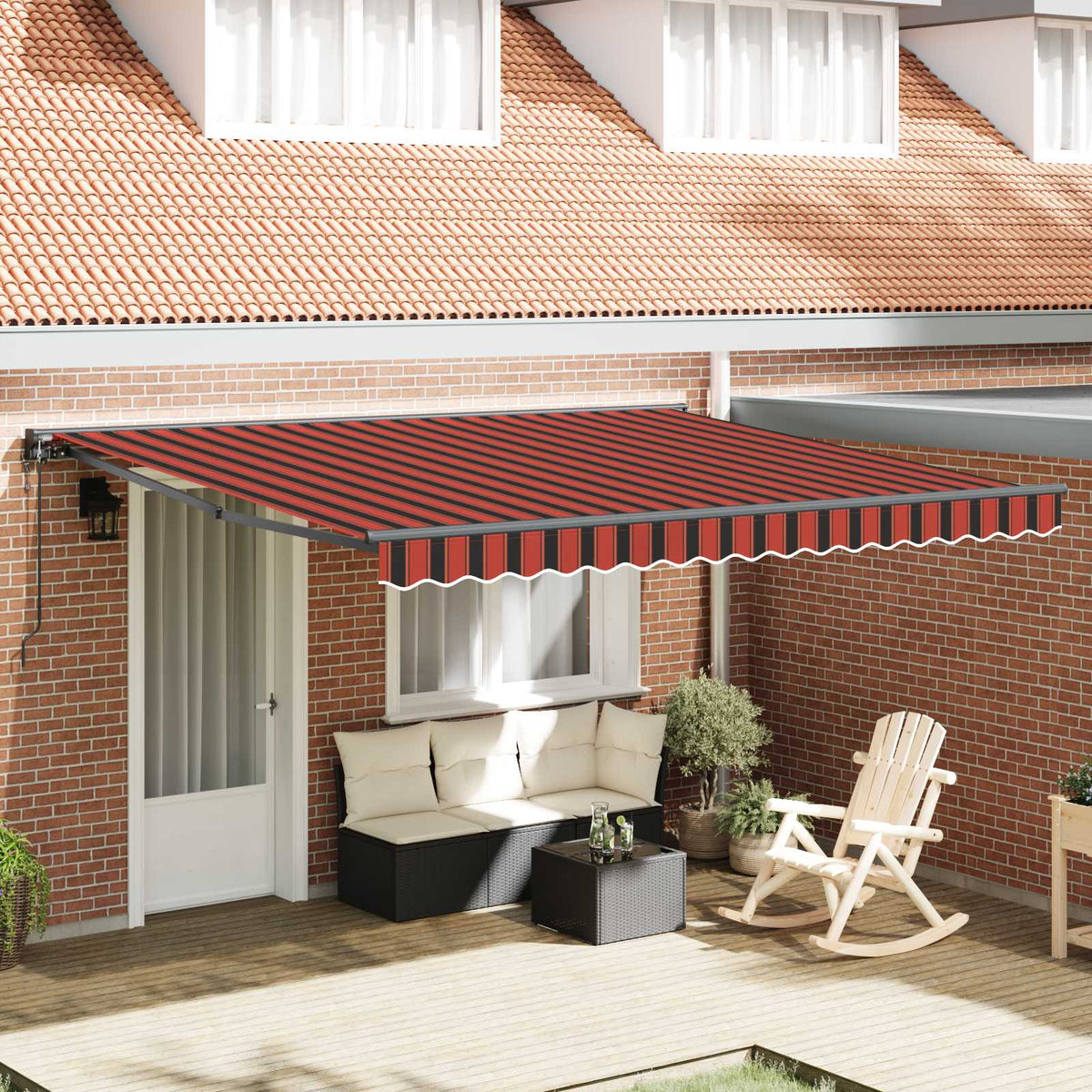 Luifeldoek Geel en Oranje 400 × 350 cm Polyester is nu te koop bij PeponiXL, paradijselijk wonen!