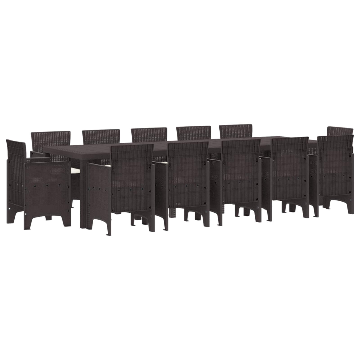 Tuin Eetset met kussen 13 pcs Bruin Rattan is nu te koop bij PeponiXL, paradijselijk wonen!