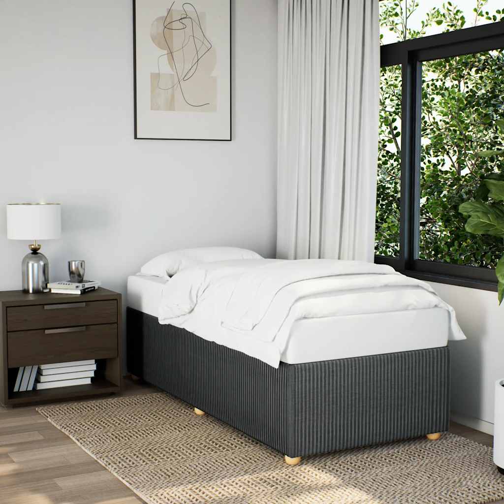 Bedframe zonder matras 100x200 cm stof donkergrijs is nu te koop bij PeponiXL, paradijselijk wonen!