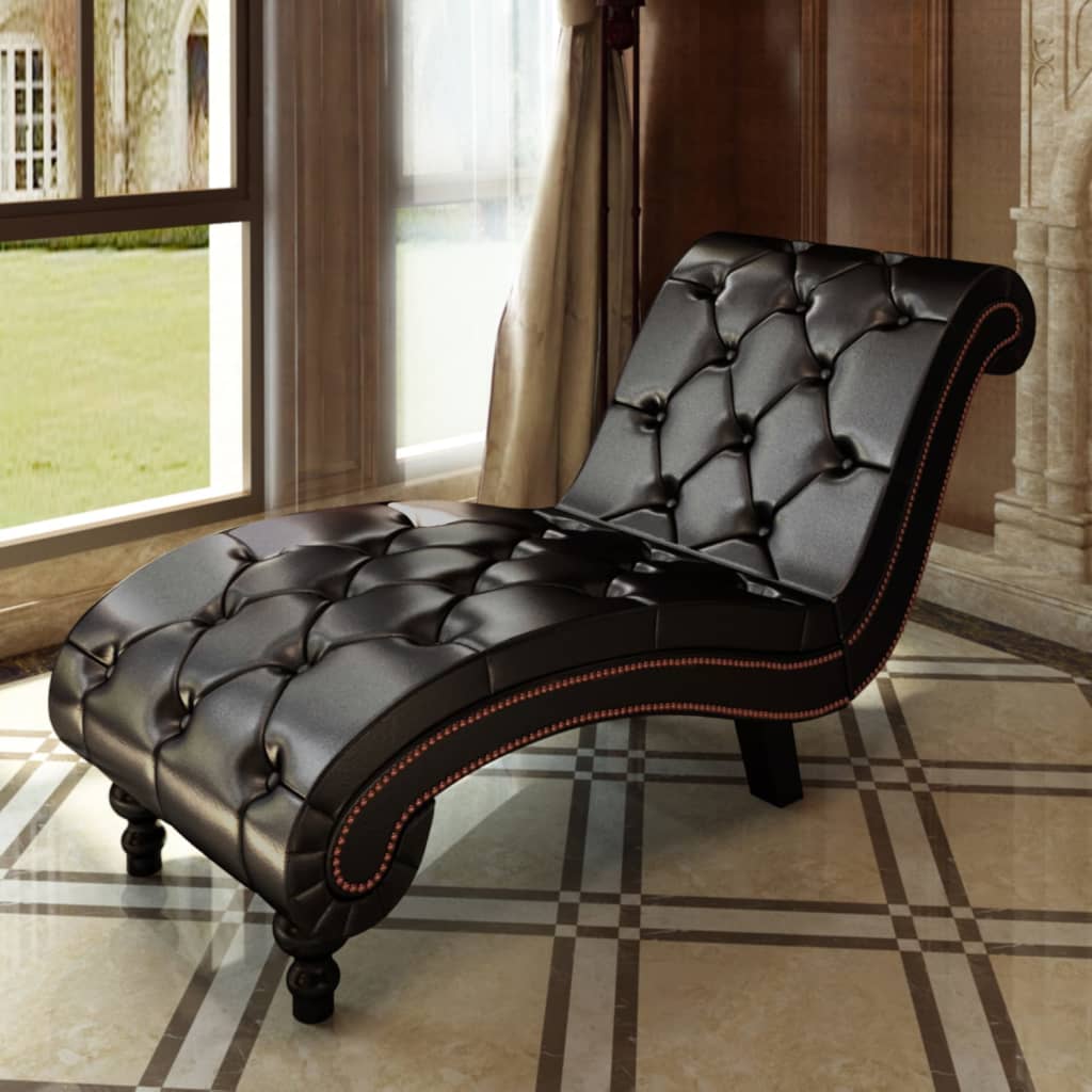 Chaise longue kunstleer bruin is nu te koop bij PeponiXL, paradijselijk wonen!