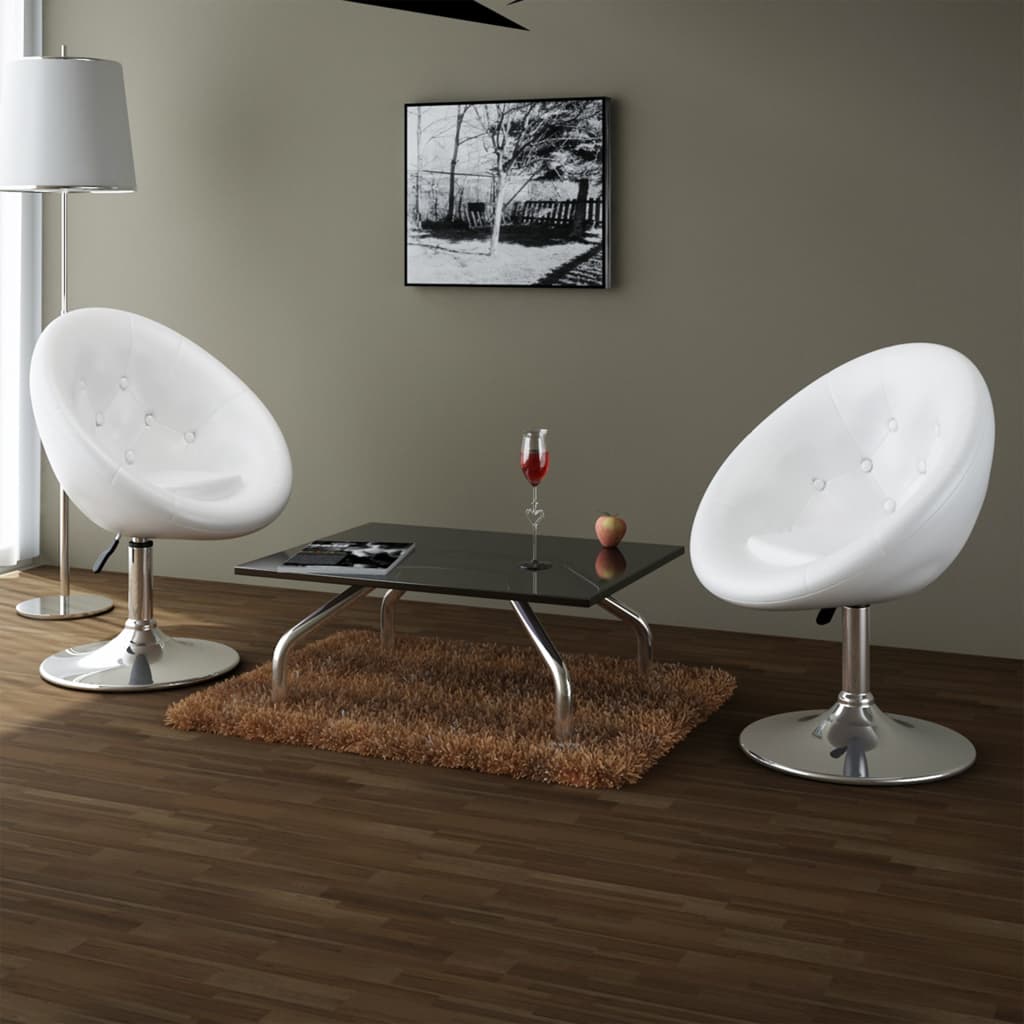 Barstoelen 2 st kunstleer wit is nu te koop bij PeponiXL, paradijselijk wonen!