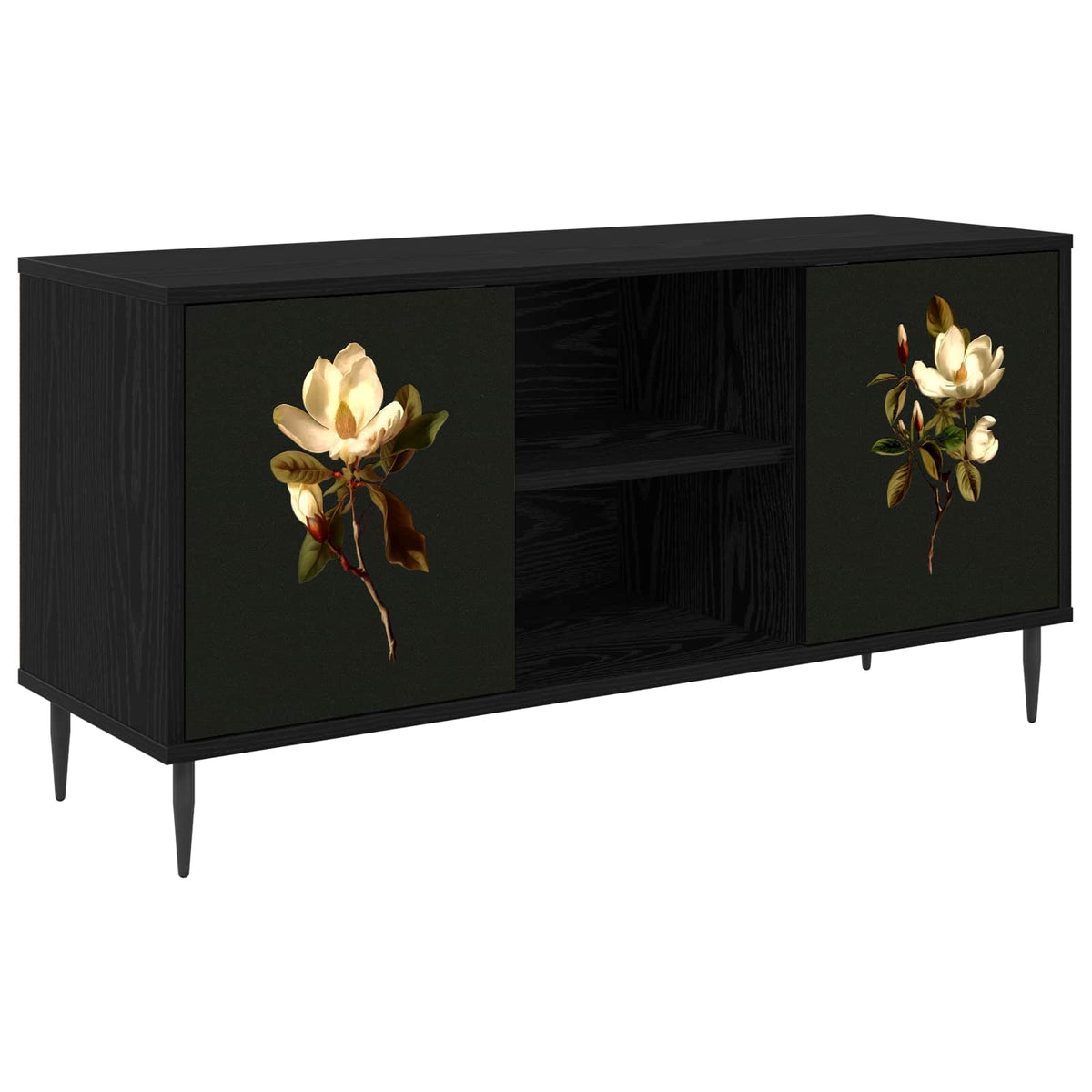 Tv-meubel BREMEN 102 x 33 x 51 cm Zwart eiken Bewerkt hout is nu te koop bij PeponiXL, paradijselijk wonen!