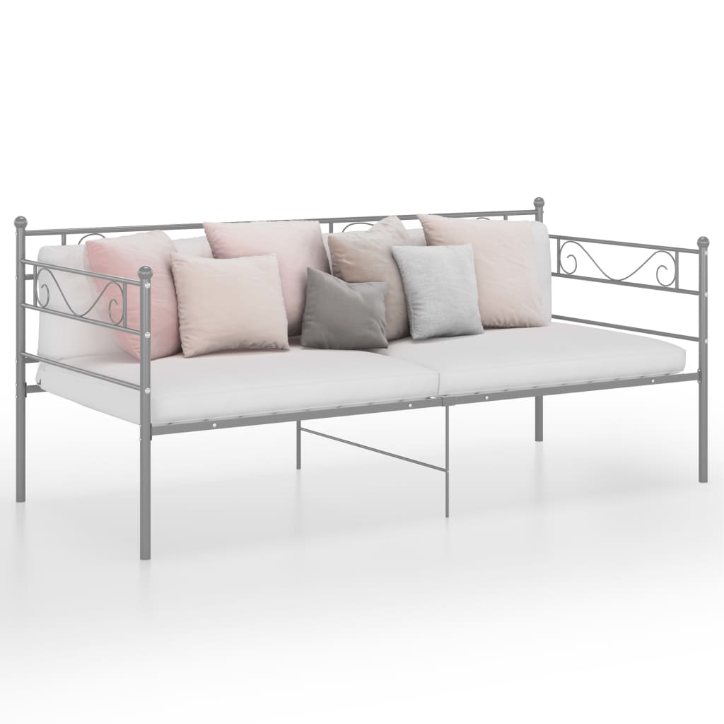 Slaapbank metaal grijs 90x200 cm is nu te koop bij PeponiXL, paradijselijk wonen!