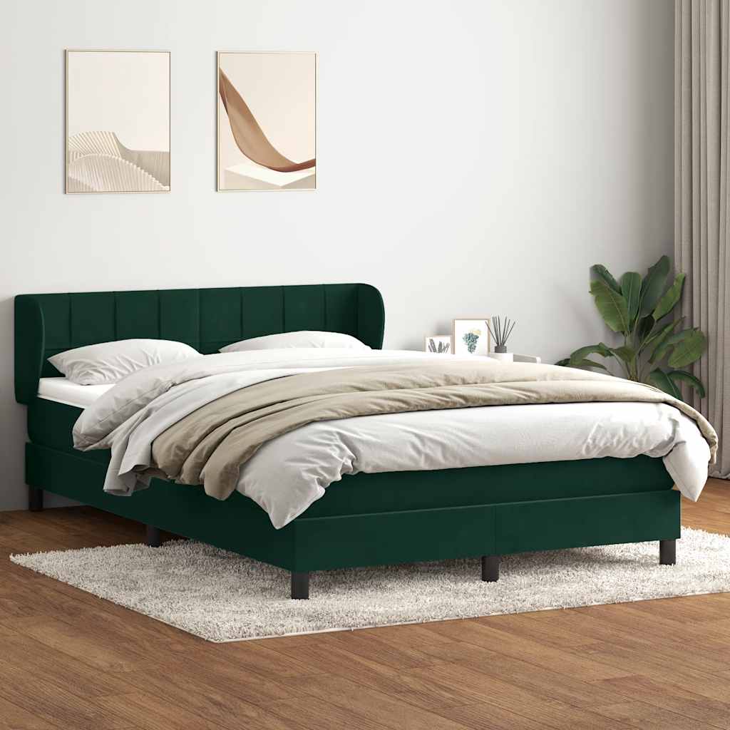 Boxspring met matras fluweel donkergroen 160x220 cm is nu te koop bij PeponiXL, paradijselijk wonen!