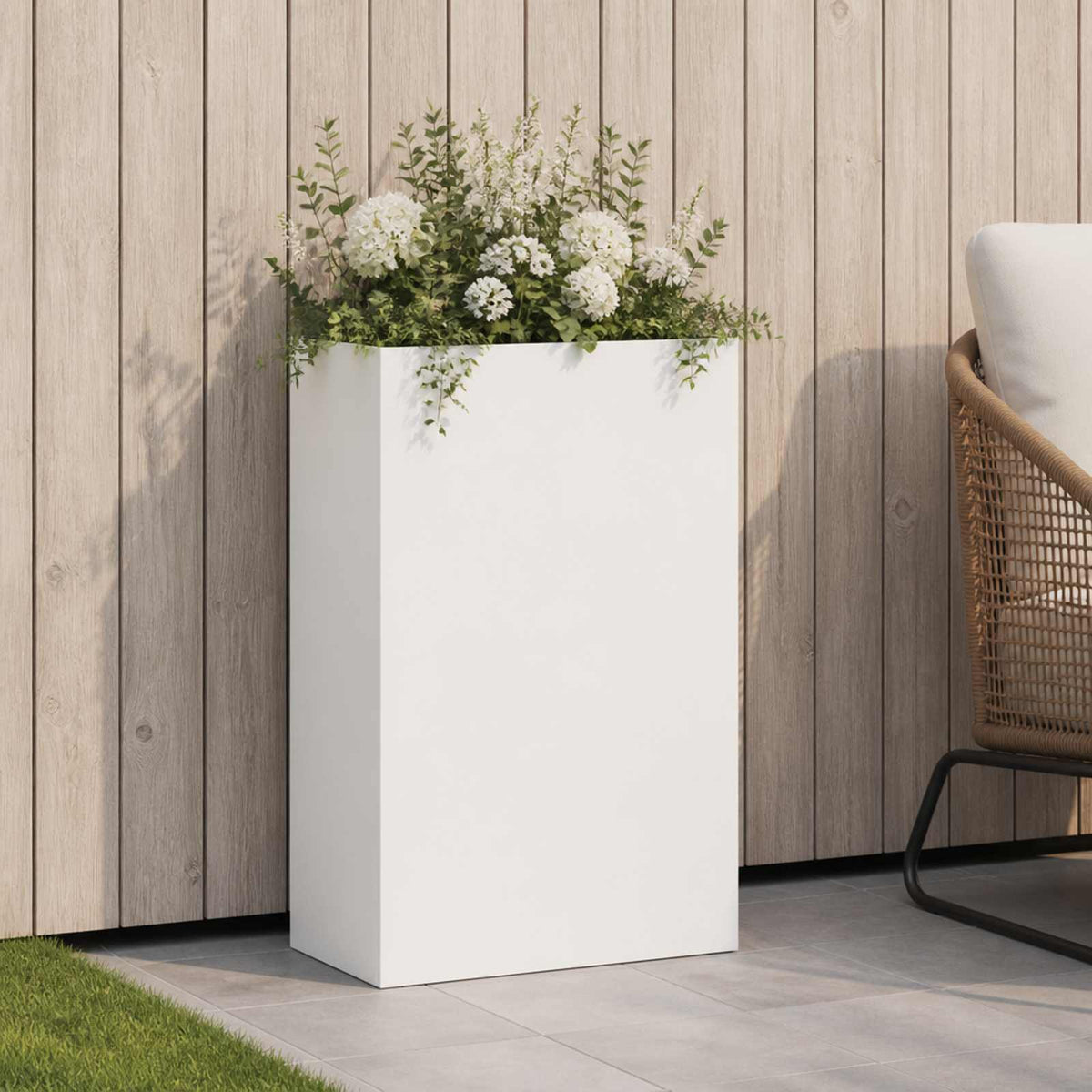 Plantenbak Wit 40 x 20 x 75 cm Koudgewalst staal is nu te koop bij PeponiXL, paradijselijk wonen!