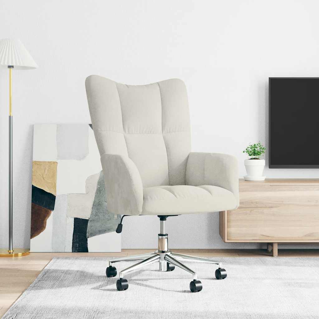 Relaxstoel fluweel crèmewit is nu te koop bij PeponiXL, paradijselijk wonen!