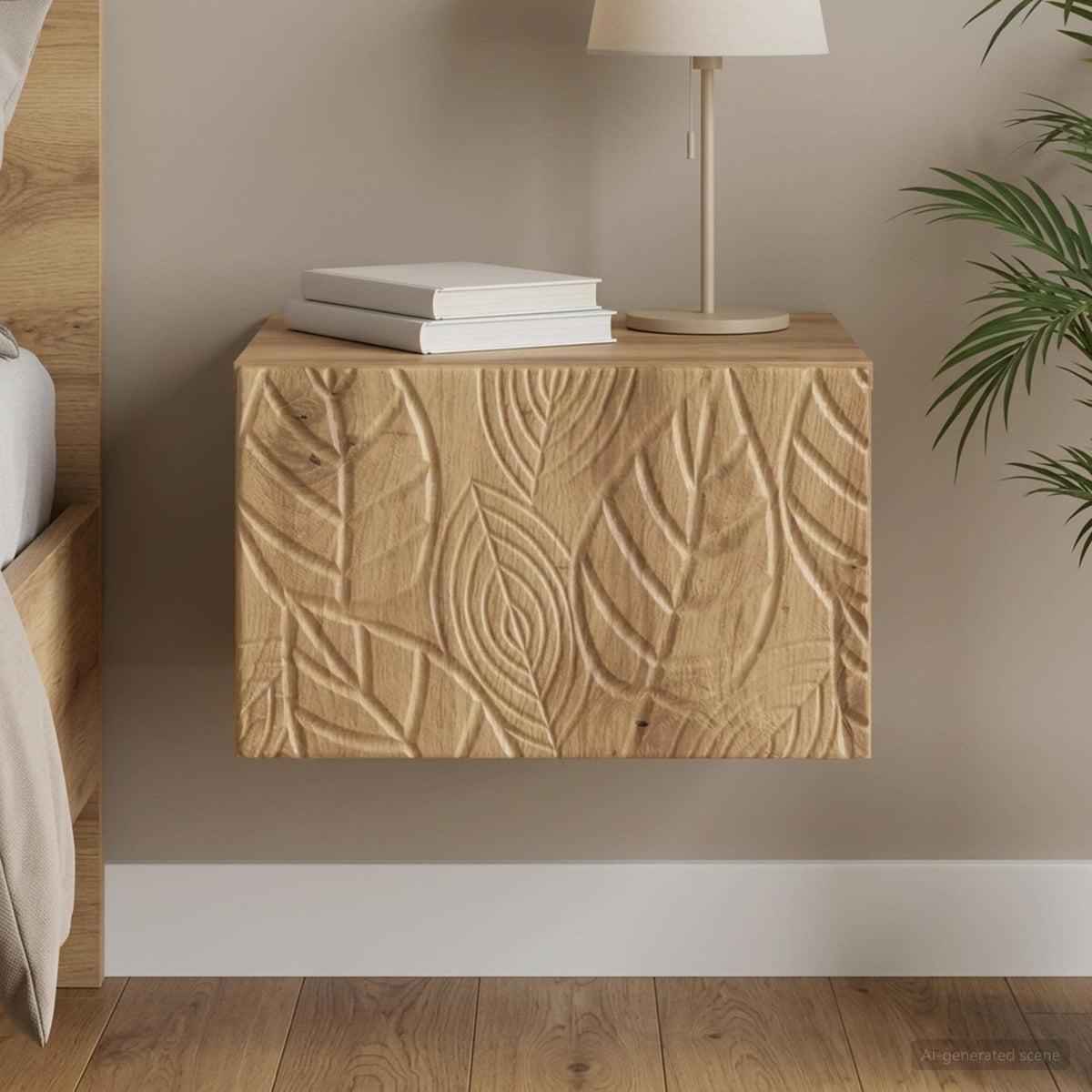 Wandbeugel Bedkast Artisanaal eiken 49 x 34,5 x 20 cm is nu te koop bij PeponiXL, paradijselijk wonen!