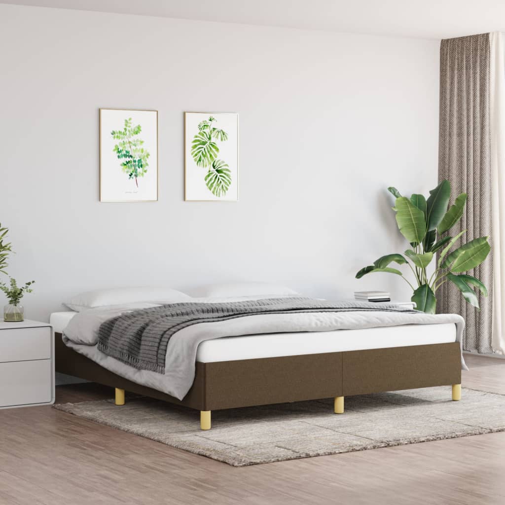 Boxspring bed stof donkerbruin 160x200 cm is nu te koop bij PeponiXL, paradijselijk wonen!