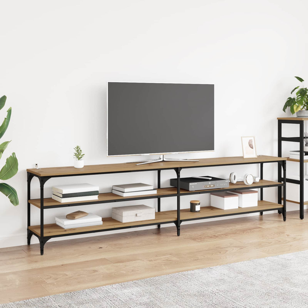 TV-kast 200 x 30 x 50 cm Artisan Eiken Gemonteerd hout en ijzer is nu te koop bij PeponiXL, paradijselijk wonen!