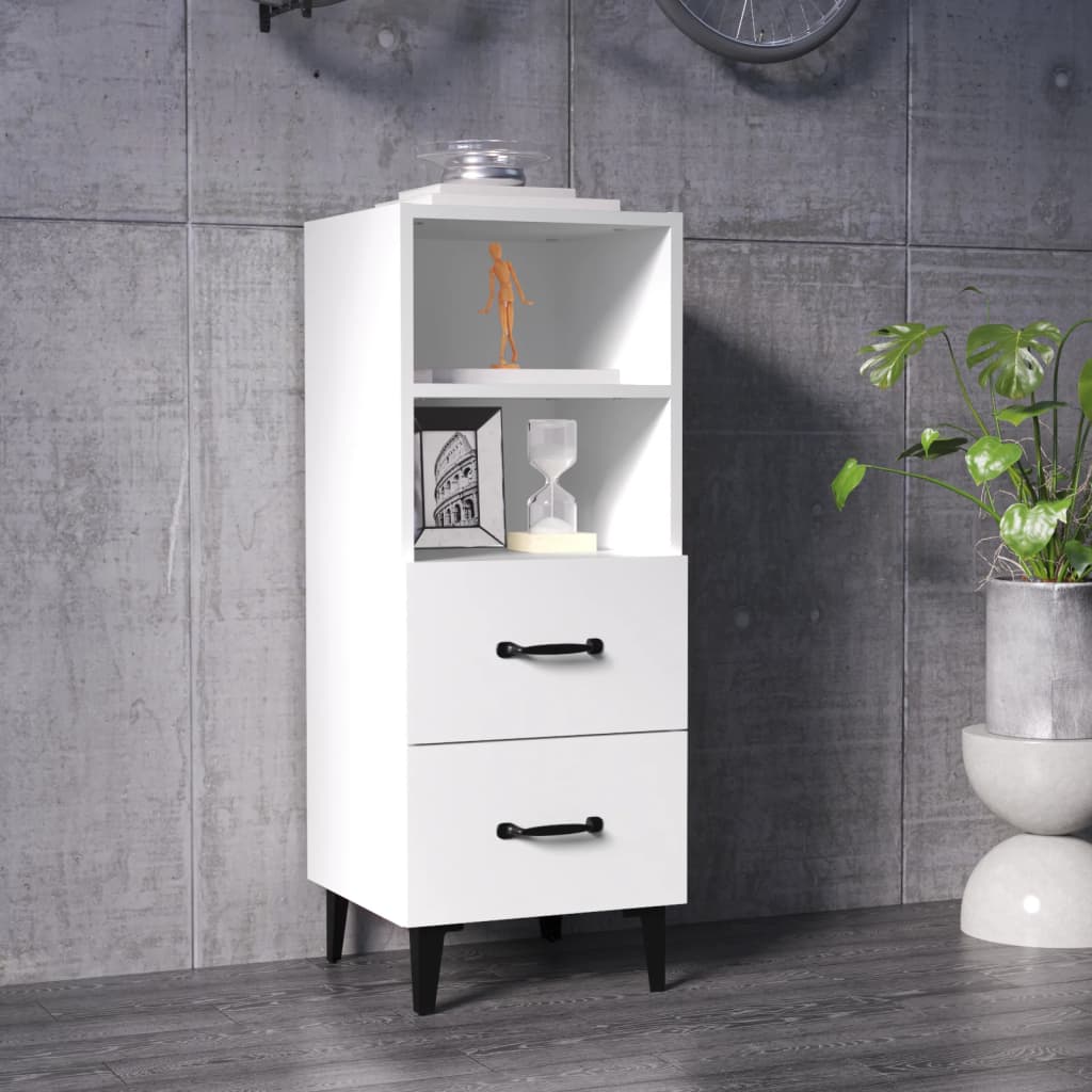 Dressoir 34,5x34x90 cm bewerkt hout wit is nu te koop bij PeponiXL, paradijselijk wonen!