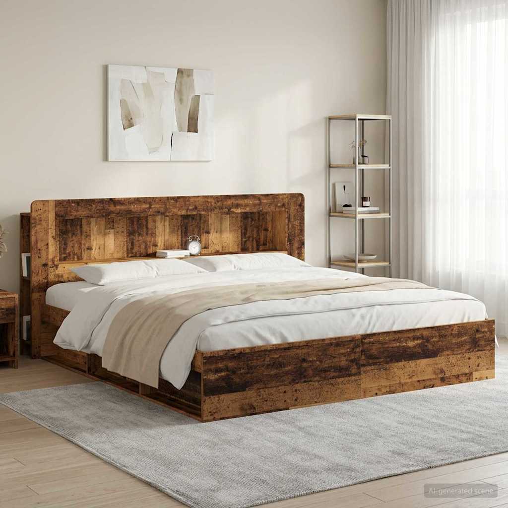 Hoofdbordkast met opslag Oud hout Geconstrueerd hout is nu te koop bij PeponiXL, paradijselijk wonen!