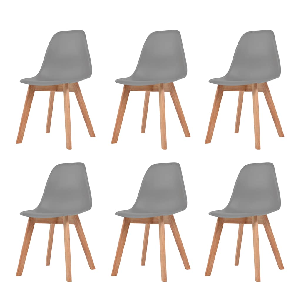 Eetkamerstoelen 6 st kunststof grijs is nu te koop bij PeponiXL, paradijselijk wonen!