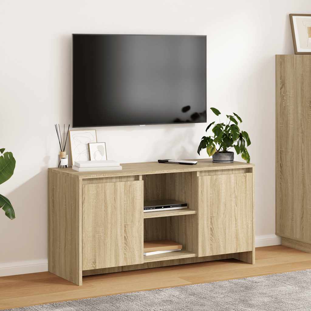 Tv-meubel 102x37,5x52,5 cm bewerkt hout sonoma eikenkleurig is nu te koop bij PeponiXL, paradijselijk wonen!