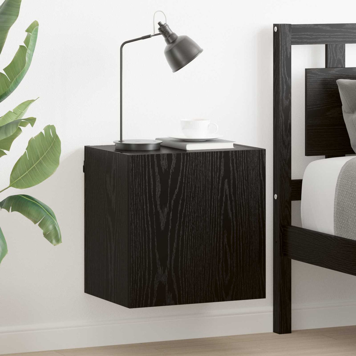 TV Wandkasten 2 pcs Zwart Eiken 40,5x30x40cm Bewerkt hout is nu te koop bij PeponiXL, paradijselijk wonen!