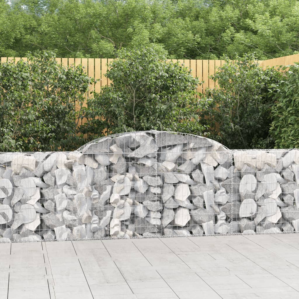Schanskorven 4 st gewelfd 300x30x80/100 cm gegalvaniseerd ijzer is nu te koop bij PeponiXL, paradijselijk wonen!