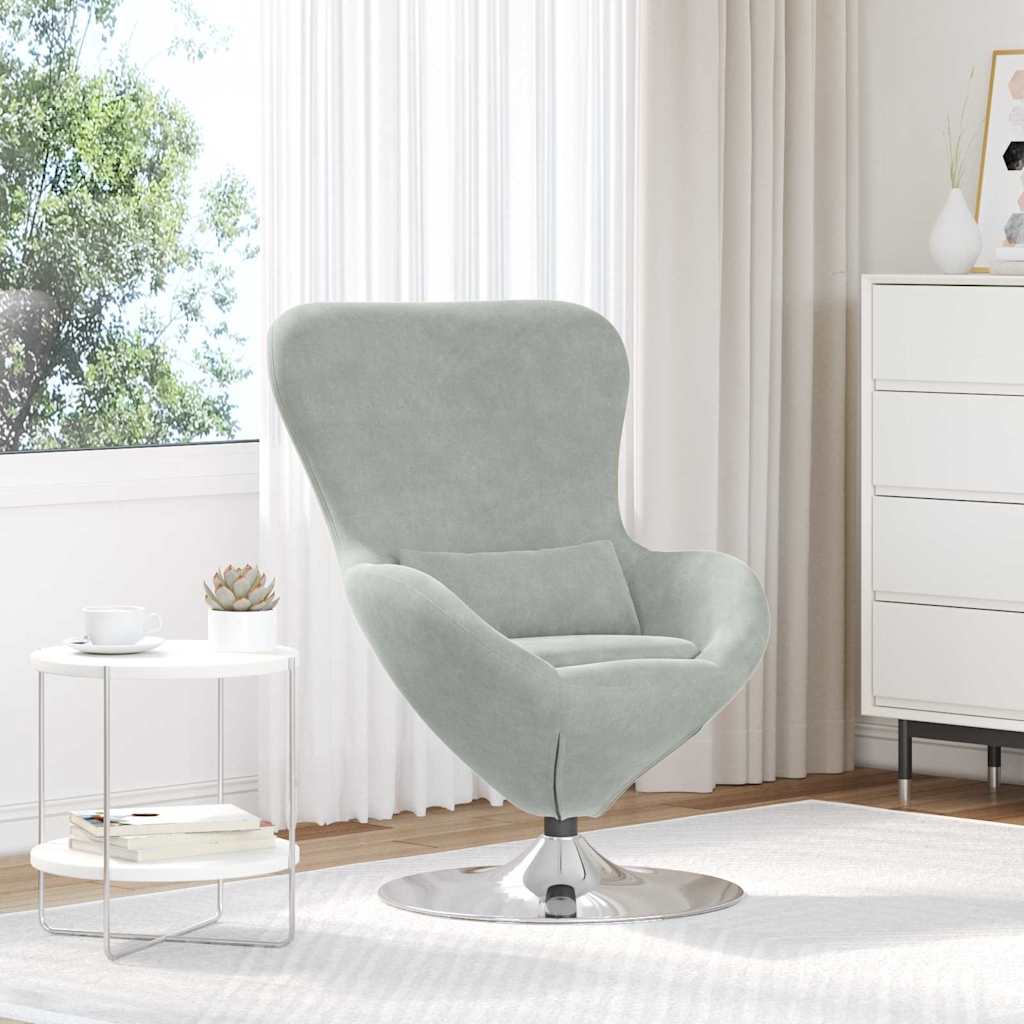 Eivormige stoel Lichtgrijs Fluweel is nu te koop bij PeponiXL, paradijselijk wonen!
