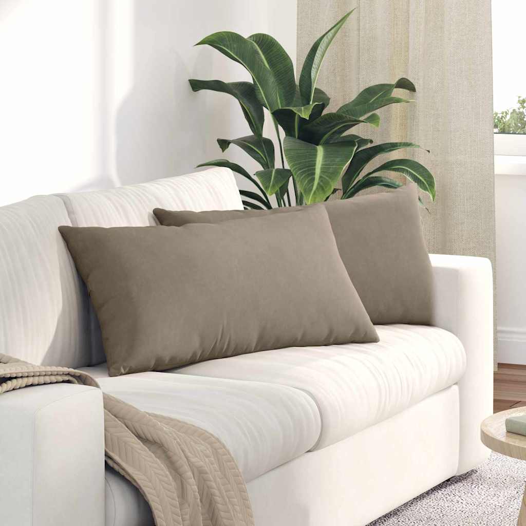 Sofa Kussens 2 stuks Taupe 80 x 40 cm Stof is nu te koop bij PeponiXL, paradijselijk wonen!