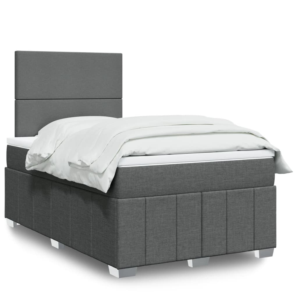 Boxspring met matras stof donkergrijs 120x190 cm is nu te koop bij PeponiXL, paradijselijk wonen!