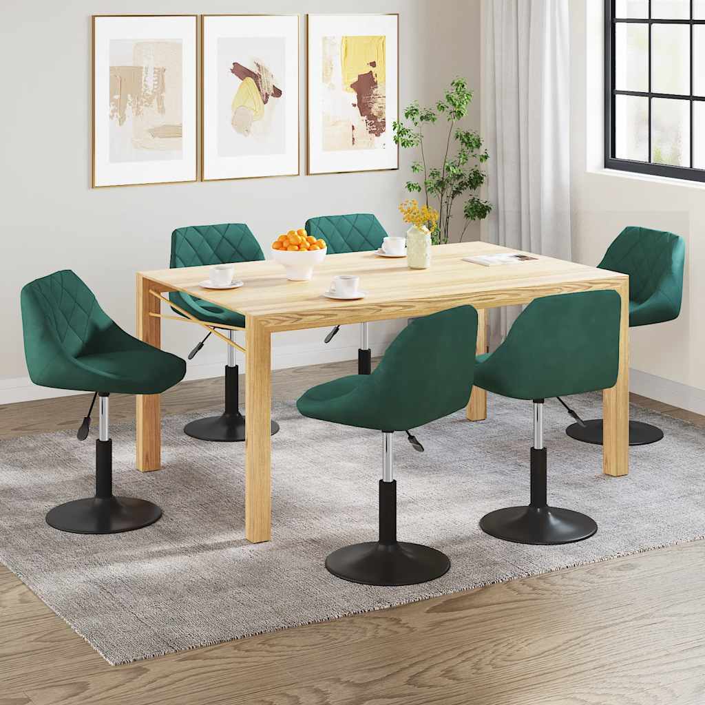 Eetkamerstoelen draaibaar 6 st fluweel donkergroen is nu te koop bij PeponiXL, paradijselijk wonen!