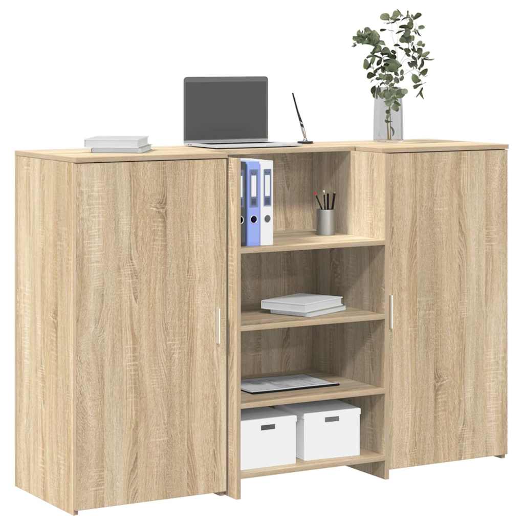 Receptiebalie 155x50x103,5 cm bewerkt hout sonoma eikenkleurig is nu te koop bij PeponiXL, paradijselijk wonen!